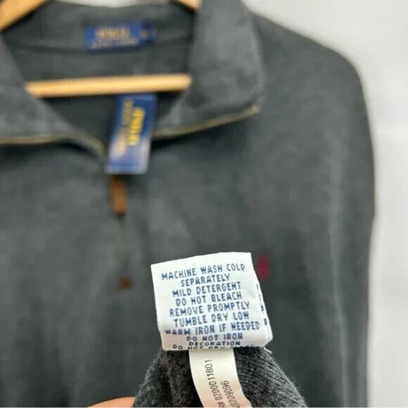 Polo by Ralph Lauren Men's Quarter Zip Gray Sweater XLT - Picture 4 of 5